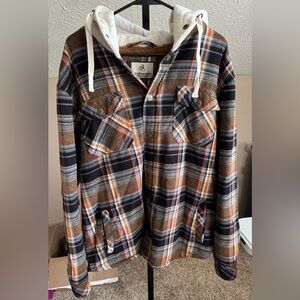 Legendary Whitetails Camp Night Berber Lined hooded flannel jacket XL